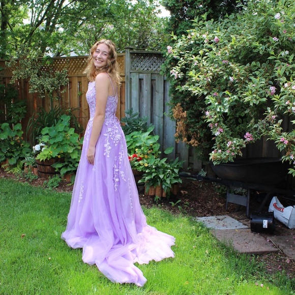 Lace front purple prom dress - Picture 2 of 2